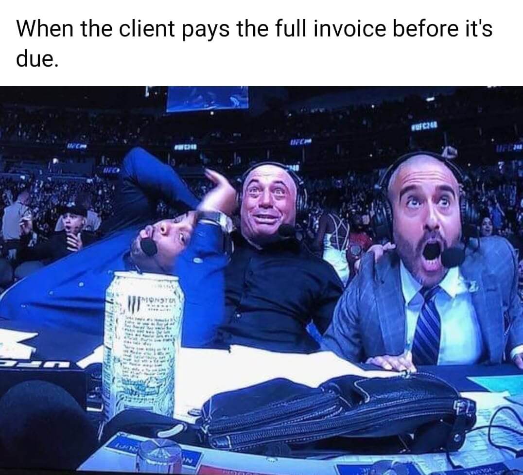 Meme client paid the invoice