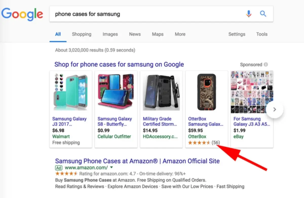 google shopping product tabs